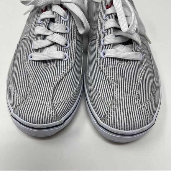 Keds Mule Sneaker Gray Stripe Canvas Slip On Casual Women’s Size 6.5 - Picture 2 of 8